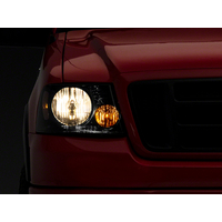 Raxiom 04-08 Ford F-150 Axial Series OEM Style Replacement Headlights- Chrome Housing- Smoked Lens