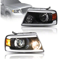 Raxiom 04-08 Ford F-150 Axial Series LED Projector Headlights- Blk Housing (Clear Lens)