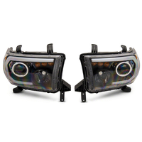 Raxiom 07-13 Toyota Tundra Axial Series Projector Headlights w/ LED Bar- Blk Housing (Clear Lens)