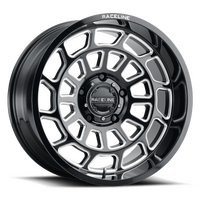 Raceline 955M Warp 20x9in / 8x165.1 BP / 0mm Offset / 125.2mm Bore - Satin Black & Milled Wheel