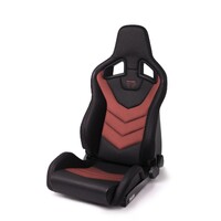 Recaro Sportster GT Driver Seat - Black Vinyl/Red Suede