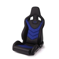 Recaro Sportster GT Driver Seat - Black Vinyl/Blue Suede