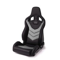 Recaro Sportster GT Driver Seat - Black Vinyl/Cloud Grey Suede