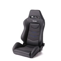 Recaro Speed V Driver Seat - Black Leather/Blue Suede Accent