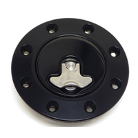 Ridetech 66-67 Chevy Nova Locking Gas Cap (Black Anodized)