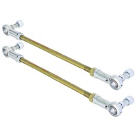 RockJock Adjustable Sway Bar End Link Kit 14in Long Rods w/ Heims and Jam Nuts pair