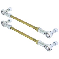 RockJock Adjustable Sway Bar End Link Kit 12 1/2in Long Rods w/ Heims and Jam Nuts pair