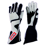 RaceQuip SFI-5 Gray/Black Small Outseam Angle Cut Glove