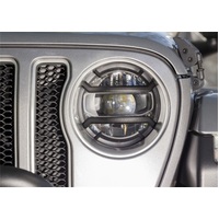 Rugged Ridge 18-20 Jeep Wrangler JL / 2020 Jeep Gladiator JT Black Elite Headlight Guards Black