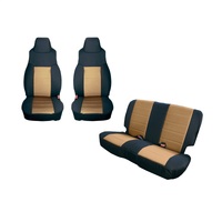 Rugged Ridge Seat Cover Kit Black/Tan 91-95 Jeep Wrangler YJ