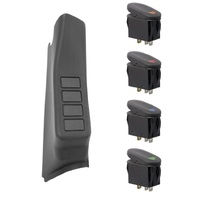 Rugged Ridge A-Pillar 4 Switch Pod Black RHD 11-18 Jeep Wrangler JK