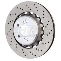 SHW 15-18 BMW M3 3.0L Right Rear Cross-Drilled Lightweight Brake Rotor