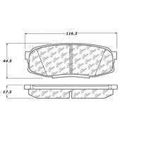 Centric Lexus LX570 2011-2008 C-TEK Ceramic Brake Pads with Shims (Rear)