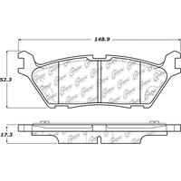 Centric Posi-Quiet Ceramic Brake Pads w/Hardware - Rear