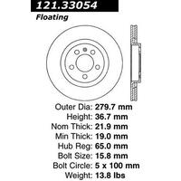 Centric C-Tek Standard Brake Rotor - Front