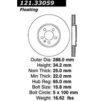 Centric C-Tek Standard Brake Rotor - Front