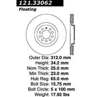 Centric C-Tek Standard Brake Rotor - Front