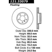 Centric C-Tek Standard Brake Rotor - Front Right