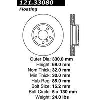 Centric C-Tek Standard Brake Rotor - Front Left