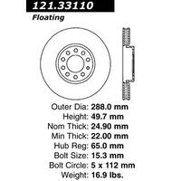 Centric C-Tek Standard Brake Rotor - Front