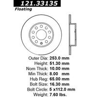 Centric 11-16 Volkswagen Golf C-Tek Standard Rear Brake Rotor