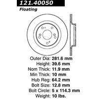 Centric C-Tek 00-09 Honda S2000 Rear Rotor **non-directional - side doesnt matter**