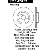 Centric 00-05 Legacy / 7/98-08 Impreza Front Rotor