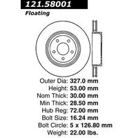 Centric 06-10 Jeep Commander Front Standard Rotor