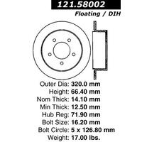 Centric 06-10 Jeep Commander Rear Standard Rotor