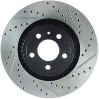 StopTech Slotted & Drilled Sport Brake Rotor - 2015 Ford Mustang Non-Brembo - Front Left