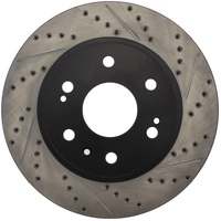 StopTech 05-10 GMC Sierra 1500 (w Rear Drum) / 07-09 GMC Yukon Front Right Slotted & Drilled Rotor