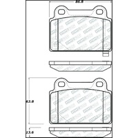 StopTech 08-15 Mitsubishi Evo X Street Performance Rear Brake Pads