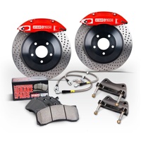 StopTech 2015 Ford Mustang GT Front BBK w/ Black ST-60 Calipers Drilled Cast Iron 360x32mm Rotors