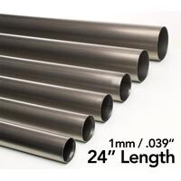 Ticon Industries .5in Diameter x 24.0in Length 1mm/.039in Wall Thickness Titanium Tube