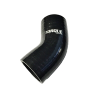 Torque Solution 45 Degree Silicone Elbow: 2.5 inch Black Universal