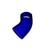 Torque Solution 45 Degree Silicone Elbow: 4 inch Blue Universal