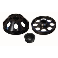 Torque Solution Lightweight WP/Crank/Alt Pulley Combo (Black): Hyundai Genesis Coupe 3.8 2010+