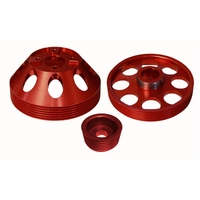 Torque Solution Lightweight WP/Crank/Alt Pulley Combo (Red): Hyundai Genesis Coupe 3.8 2010+