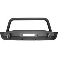 Westin 18-22 Jeep Wrangler JL / 20-22 Gladiator WJ2 Stubby Front Bumper w/Bull Bar - Tex. Blk