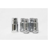 Wheel Mate 14x1.50 Monster Lug Satin Silver Locking Lug Nut  - Set of 4