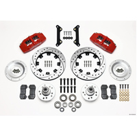 Wilwood Dynapro 6 Front Hub Kit 12.19in Drilled Red 70-78 Camaro