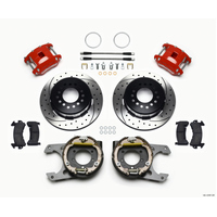 Wilwood D154 P/S P-B Kit Drilled-Red Jeep Dana 35 2.56 Off 5-lug w/ lines