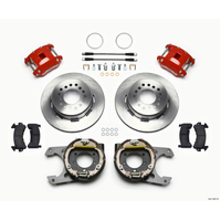 Wilwood D154 P/S Park Brake Kit Red Jeep Dana 35 2.56 Off 5-lug w/ lines