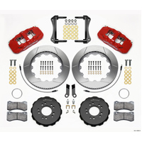 Wilwood AERO6 Front Hat Kit 14.00 Red 2005-2014 Mustang w/ BMR Suspn. w/Lines