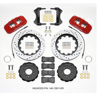 Wilwood AERO6 Front Hat Kit 15.00 Drilled Red 2014-up Corvette C7 w/Lines