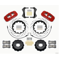 Wilwood AERO6 Front Hat Kit 15.00 Drilled Red 2007-2011 BMW E90 Series w/Lines