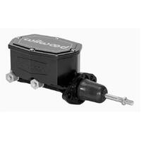 Wilwood Compact Tandem Master Cylinder - 1.12in Bore - w/Pushrod (Black)