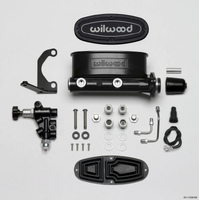 Wilwood HV Tandem M/C Kit w L/H Bracket & Prop Valve - 1in Bore Black