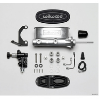 Wilwood HV Tandem M/C Kit w L/H Bracket & Prop Valve - 7/8in Bore Ball Burnished-W/Pushrod