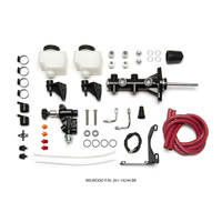 Wilwood Tandem Remote M/C Kit w L/H Brkt & Prop Valve - 7/8in Bore Black-W/Pushrod